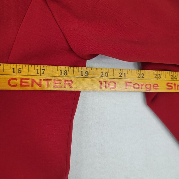 VTG Adolfo Red Button-Up Blazer Size 6 Leopard Print Removable Collar Deadstock - Picture 12 of 13